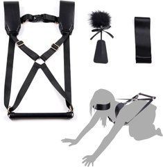 БДСМ-набір LOCKINK YEAHWOW Black Doggy Style Saddle set SX2845 фото