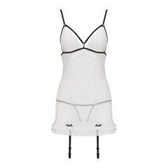 Сорочка прозрачная с пажами ORIHIME CHEMISE white L/XL - Passion, трусики, стрэпы EL16404 фото