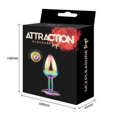 Металлическая анальная пробка MAI Attraction Toys №72 Rainbow SO6038 фото