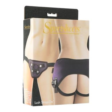 Трусы для страпона Sportsheets - Lush Strap On Purple, широкий бархатистый пояс, очень комфортные SO2173 фото