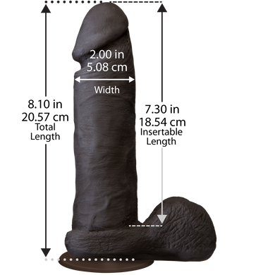 Фалоімітатор Doc Johnson The Realistic Cock 8 inch Black - ULTRASKYN, Vack-U-Lock, діаметр 5,1 см SO1974 фото