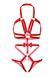 Портупея-тедді з ременів Leg Avenue Studded O-ring harness teddy L Red, екошкіра SO8562 фото 5