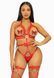 Портупея-тедді з ременів Leg Avenue Studded O-ring harness teddy L Red, екошкіра SO8562 фото 1
