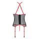 Корсет с пажами Passion SATARA CORSET S/M red, стринги, кружево, застежки спереди и сзади SO8479 фото 4