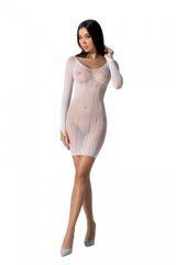 Полупрозрачное мини-платье Passion BS101 One Size, white, рукава-митенки SO8946 фото