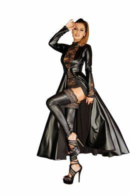 Сукня-плащ з мокрим ефектом Noir Handmade F128C Powerwetlook gown coat, L SX0015 фото