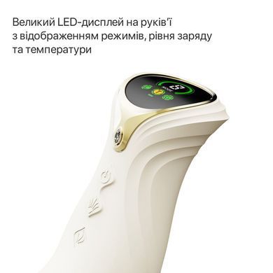 Смарт пульсатор-кролик з вібрацією Zalo Mose 2 Ivory White, підігрів до 42 &deg;C, кристал Swarovski SX2689 фото
