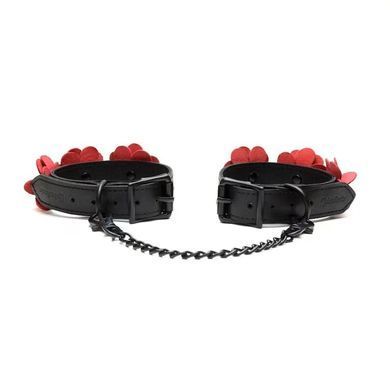 Поножі Liebe Seele Flower Rhythm - Black and Red Leather Flowers Hand Cuffs SX4840 фото