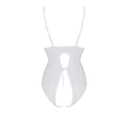 Боди с ажурным декором и открытым шагом Ursula Body white L/XL &mdash; Passion SO5832 фото