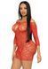 Сукня-сітка з сердечками Leg Avenue Heart net mini dress Red, зав&rsquo;язки, відкриті плечі, one size SO7885 фото 4
