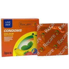 Презервативы Recare Color Fruit Flavour Condoms 3 шт, ароматы: мята, банан, клубника SX3318 фото