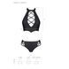 Комплект из эко-кожи Nancy Bikini black L/XL - Passion, бра и трусики с имитацией шнуровки SO5367 фото 7