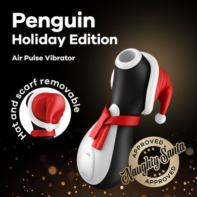 Вакуумный клиторальный стимулятор Satisfyer Penguin Holiday Edition, в шапочке и шарфе SO8777 фото