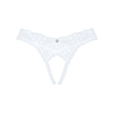 Мереживні танга Obsessive Heavenlly crotchless thong XS/S, з доступом SO8188 фото