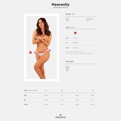 Мереживні танга Obsessive Heavenlly crotchless thong XS/S, з доступом SO8188 фото