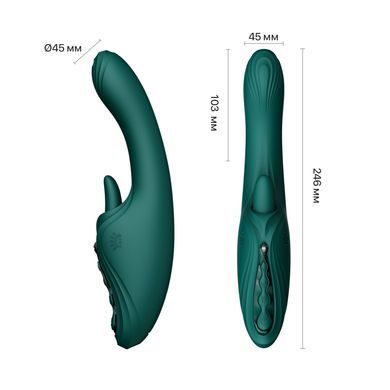 Смарт-вибратор Zalo Ares Turquoise Green, подогрев, 3 мотора, язычок для клитора, стимуляция точки G SX2693 фото