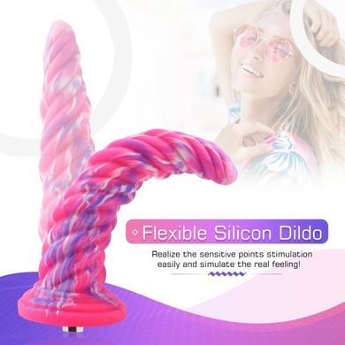 Фантазійний фалоімітатор 10.12&Prime; для секс-машин Hismith Silicone Dildo rose Monster Series, KlicLok SO6215 фото