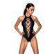 Боди из эко-кожи с имитацией шнуровки и открытым доступом Nancy Body black L/XL - Passion SO5370 фото 1