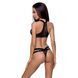 Комплект білизни Passion Exclusive ARIN SET L/XL, black, сітчастий ліф і стрінги PS25401 фото 2