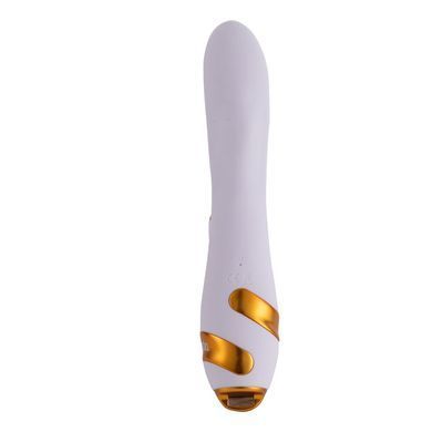 Вибратор-кролик с пульсацией и флоггером LOCKINK SEVANDA Whip Vibrating Massage Wand, бело-золотой SX0904 фото