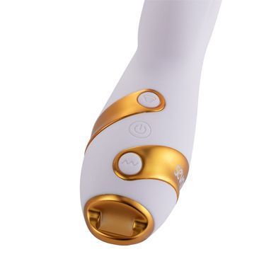Вибратор-кролик с пульсацией и флоггером LOCKINK SEVANDA Whip Vibrating Massage Wand, бело-золотой SX0904 фото