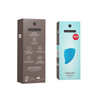 Менструальная чаша Fun Factory FUN CUP SIZE A, бирюзовая, многоразовая, диаметр 4 см, объем 20 мл SX0953 фото