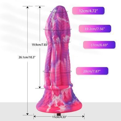 Фалоімітатор для секс-машин Hismith 10.3&Prime; Silicone Monster Dildo Series, KlicLok та присоска SO6216 фото