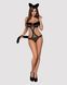 Еротичний костюм гепарду Obsessive Gepardina 3 pcs costume L/XL, чорний, хутряне оздоблення, монокін SO7277 фото 3