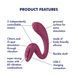 Вагинально-клиторальный вибратор Satisfyer G for Goddess 3 Wine Red, 2 мотора SX3831 фото 5
