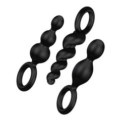 Набор анальных игрушек Satisfyer Plugs black (set of 3) - Booty Call, макс. диаметр 3 см