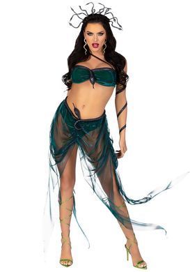 Еротичний костюм Медузи Горгони Leg Avenue Medusa Costume XS, топ, спідниця, нарукавники, прикраси SO9211 фото