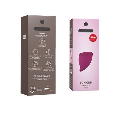 Менструальна чаша Fun Factory FUN CUP SIZE B, бордова, багаторазова, діаметр 4,3 см, об&rsquo;єм 30 мл SX0954 фото