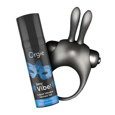 Набір Orgie Vibe Bunny: рідкий вібратор та ерекційне віброкільце SX3137 фото