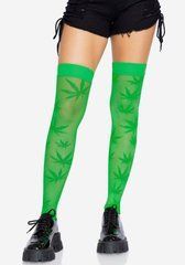 Чулки Leg Avenue 420 Net thigh highs Green SO9160 фото