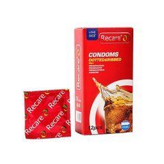 Презервативы Recare Cola Dotted&Ribbed Condoms 12 шт, с пупырышками и ребрами, аромат: Кола SX3324 фото