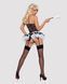 Эротический костюм горничной с юбкой Obsessive Housemaid 5 pcs costume L/XL, черно-белый, топ с подв SO7279 фото 4