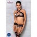 Сетчатый набор: бюстгальтер с халтером, трусики и пояс для чулок Amanda Set black XXL/XXXL - Passion SO5323 фото 3