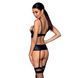 Корсет с открытой грудью Passion JANNIES CORSET L/XL black, стринги в наборе SO8445 фото 2