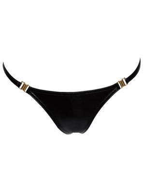 Трусики Noir Handmade P008 Powerwetlook panty with gold clasp - S SX0171 фото
