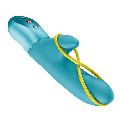 Мини вибратор-кролик со стимулирующей лентой Fun Factory AMORINO Aquamarine, лента съемная SX4303 фото