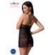 Прозрачная сорочка приталенная QUENTRIS CHEMISE black XXL/XXXL - Passion Exclusive, трусики PS26606 фото 2