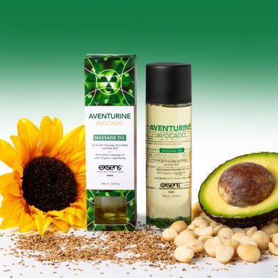 Масажна олія EXSENS Aventurine Avocado (антистрес з авантюрином) 100мл, натуральна SO2377 фото