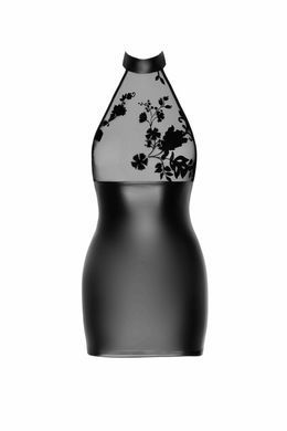 Сукня Noir Handmade F311 Eros mini halter dress of flocked mesh and wetlook - L SX0305 фото