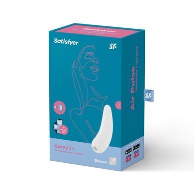 Вакуумний кліторальний стимулятор Satisfyer Curvy 2+ White з керуванням через інтернет SO3783 фото
