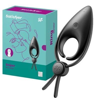 Эрекционное виброкольцо-лассо с регулировкой размера Satisfyer Sniper Black SO6079 фото