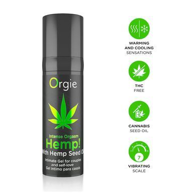 Возбуждающий гель для пар Orgie Hemp! Intense Orgasm, 15 мл, тепло-холод, эффект сильной вибрации SX1503 фото