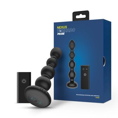 Анальний віброротатор Nexus Tornado Probe Edition, діаметр 3,5 см, вібрація + ротація, пульт ДУ SO9862 фото