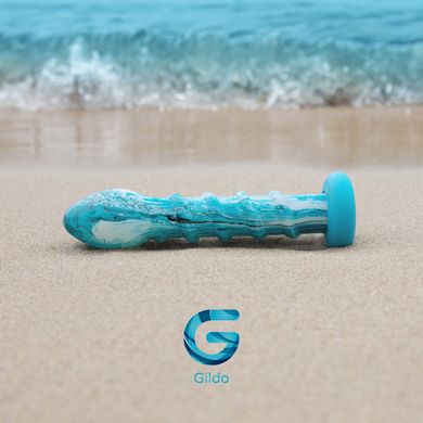 Стеклянный дилдо Gildo Ocean Wave, с силиконовым основанием SO8894 фото