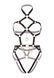 (SALE) Портупея-тедді з екошкіри Leg Avenue Heart ring harness teddy S Black, підвіска ланцюги SO8563 фото 5