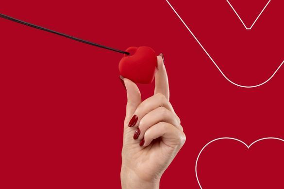 Мини-вибратор &laquo;Сердечко&raquo; FairyGasm PleasureStone red, 9 режимов, на шнурке SX0645 фото